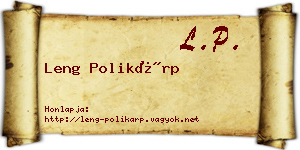 Leng Polikárp névjegykártya